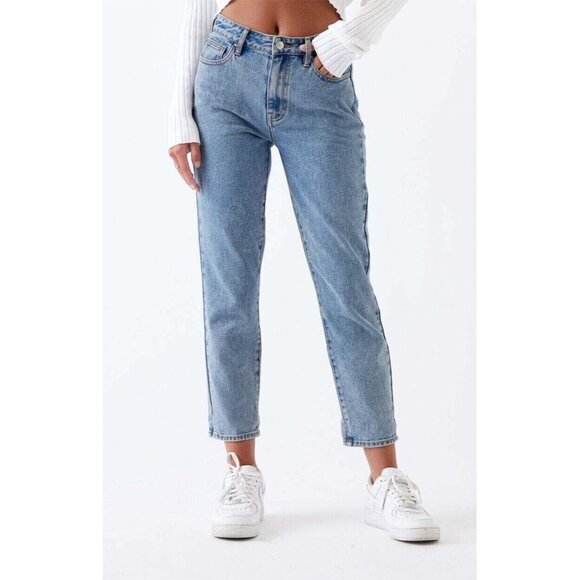 PacSun Denim - Pacsun Mom Jeans Blue Denim 100% Cotton Light Wash Ankle